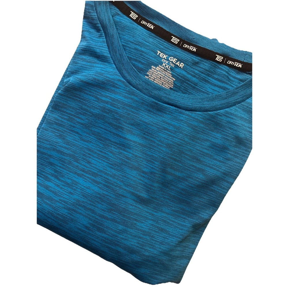 TEK‎ GEAR DRI FIT SHORT SLEEVE MENS SHIRT BLUE SIZE:XXL EXCELLENT